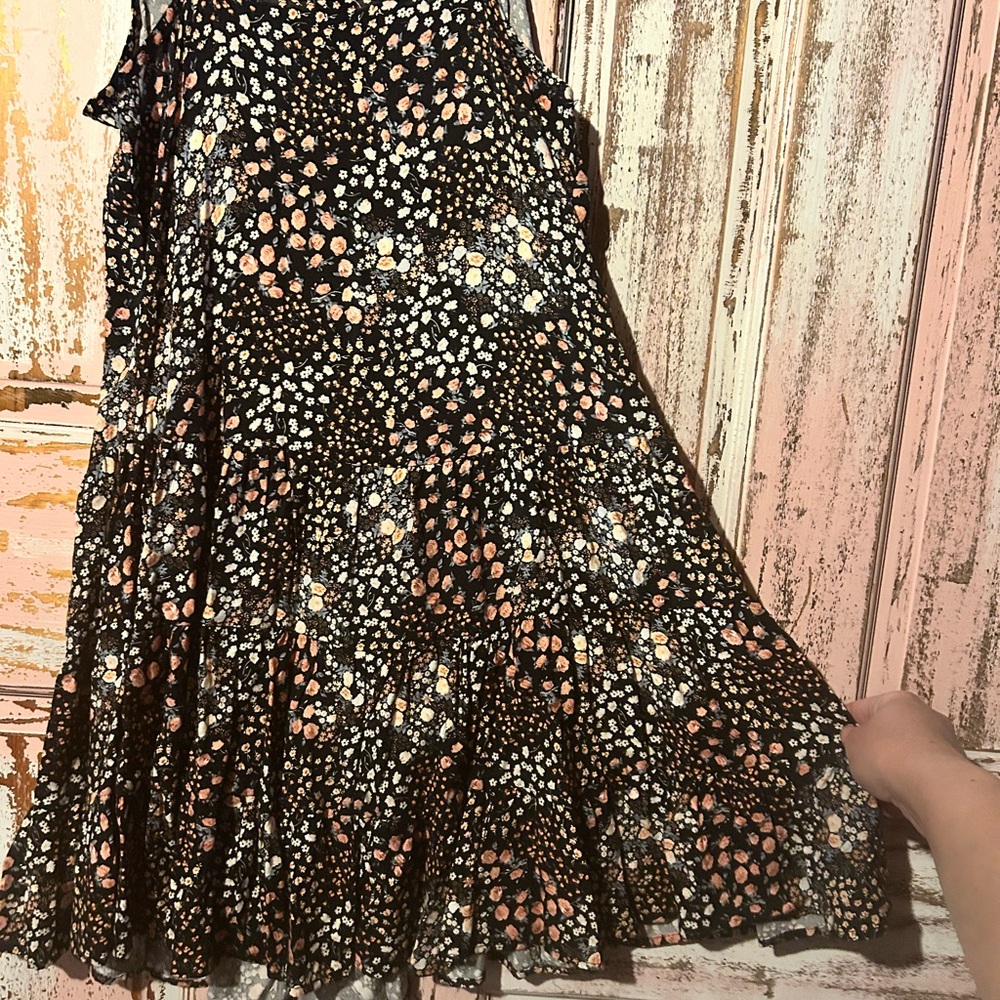 Wild Fable Black and Pink floral Midi Dress - Picture 6 of 8